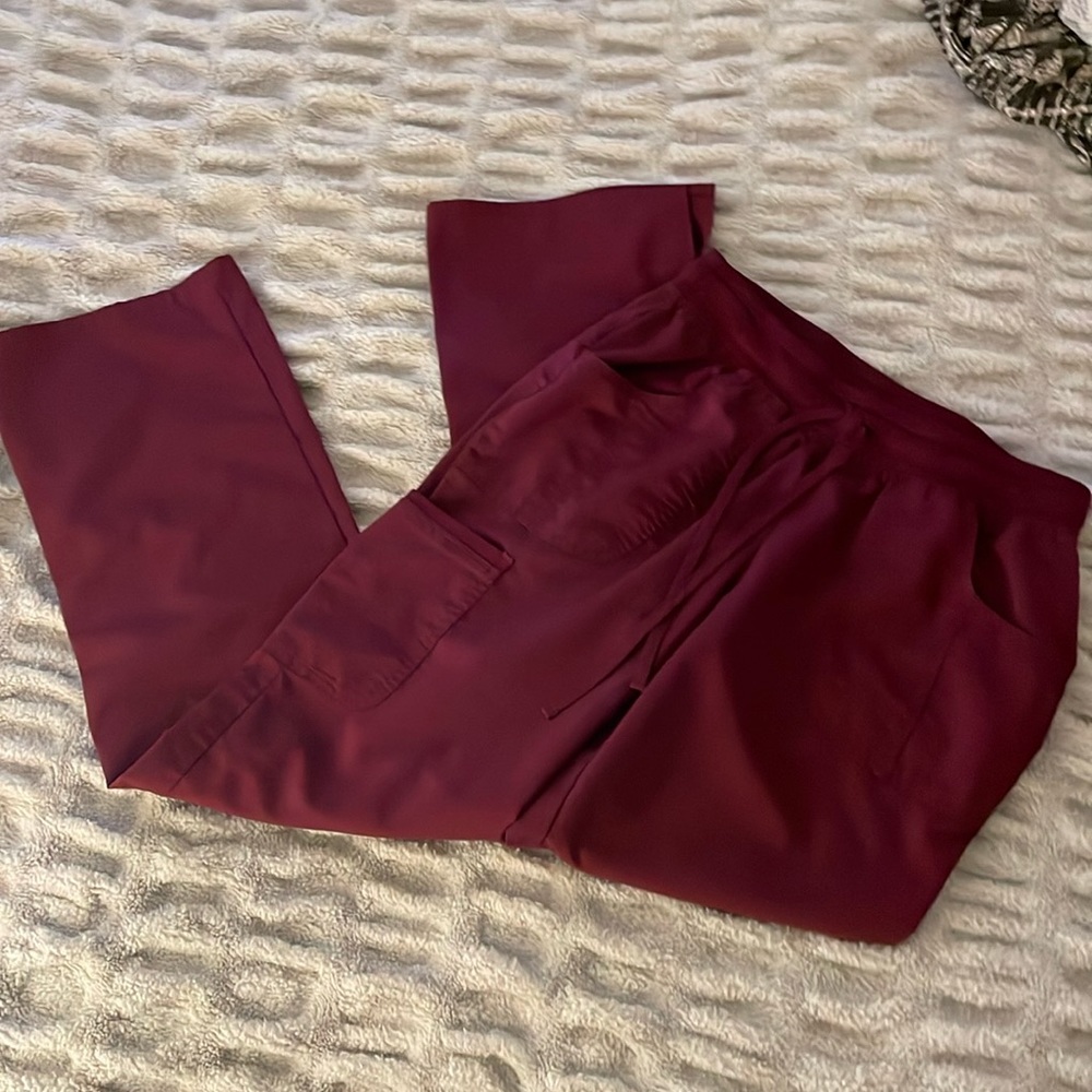 Burgundy scrub pants